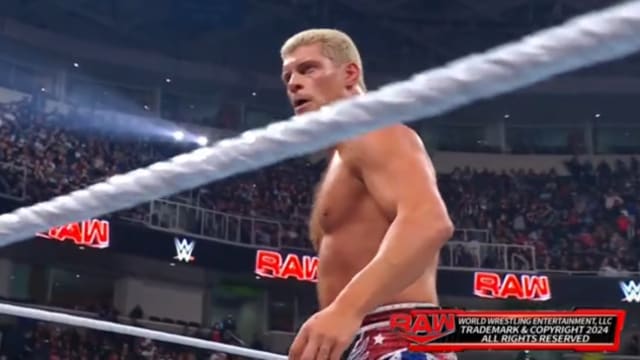 Cody Rhodes stands tall on the February 26, 2024 episode of Monday Night Raw.